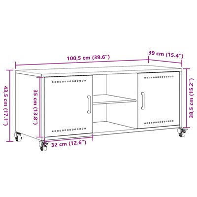 vidaXL Tv-meubel 100,5x39x43,5 cm staal mosterdgeel