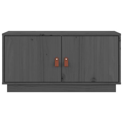 vidaXL Tv-meubel 80x34x40 cm massief grenenhout grijs