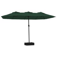 vidaXL Parasol dubbel dak met LED 449x245 cm groen