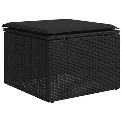 vidaXL 6-delige Loungeset met kussens poly rattan zwart