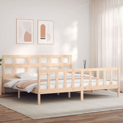 vidaXL Bedframe met hoofdbord massief hout