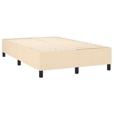 vidaXL Boxspring met matras stof crèmekleurig 120x200 cm