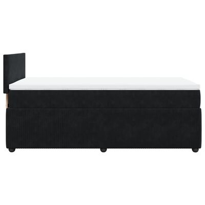 vidaXL Boxspring met matras fluweel zwart 90x190 cm