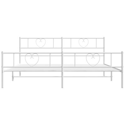 vidaXL Bedframe met hoofd- en voeteneinde metaal wit 200x200 cm