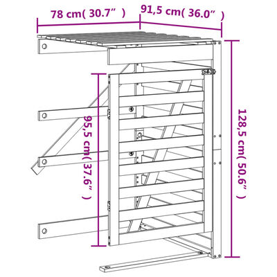 vidaXL Containerberging verlengstuk massief grenenhout wit