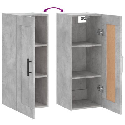 vidaXL Wandkast 34,5x34x90 cm bewerkt hout betongrijs