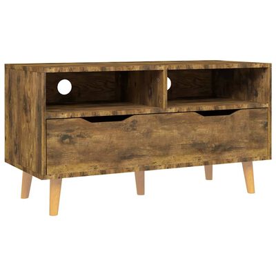 vidaXL Tv-meubel 90x40x48,5 cm bewerkt hout gerookt eikenkleurig