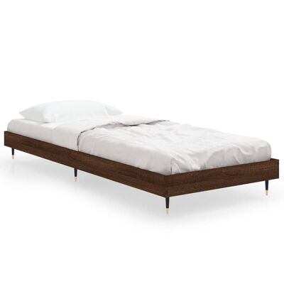 vidaXL Bedframe zonder matras bewerkt hout bruin eikenkleur 75x190 cm