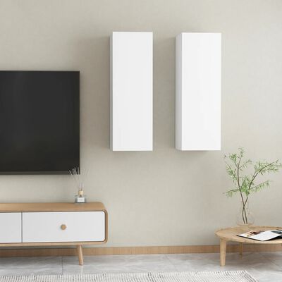 vidaXL Tv-meubels 2 st 30,5x30x90 cm bewerkt hout wit