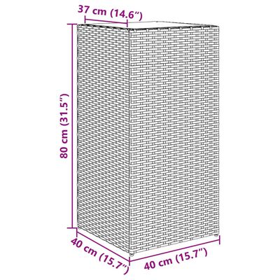 vidaXL Plantenbakken 2 st 40x40x80 cm poly rattan zwart