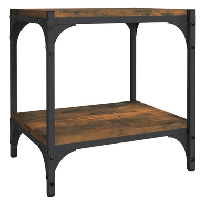 vidaXL Tv-meubel 40x33x41 cm bewerkt hout en staal gerookt eikenkleur