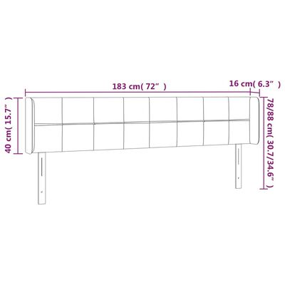 vidaXL Hoofdbord LED 183x16x78/88 cm stof zwart