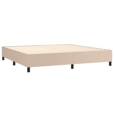 vidaXL Boxspring met matras en LED kunstleer cappuccinokleur 200x200cm