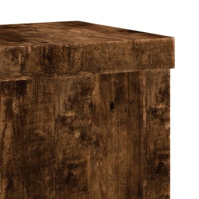 vidaXL Plantenstandaards 2 st 10x10x18 cm bewerkt hout gerookt eiken