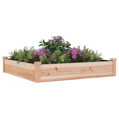 vidaXL Plantenbak verhoogd met voering 120x120x25 cm massief vurenhout