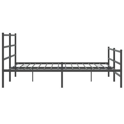 vidaXL Bedframe met hoofd- en voeteneinde metaal zwart 200x200 cm