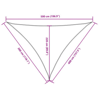 vidaXL Zonnescherm driehoekig 3x4x5 m oxford stof zwart