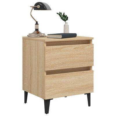 vidaXL Nachtkastjes 2 st 40x35x50 cm bewerkt hout sonoma eikenkleurig