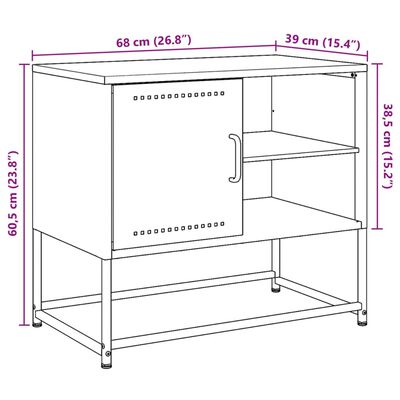 vidaXL Tv-meubel 100,5x39x60,5 cm staal olijfgroen