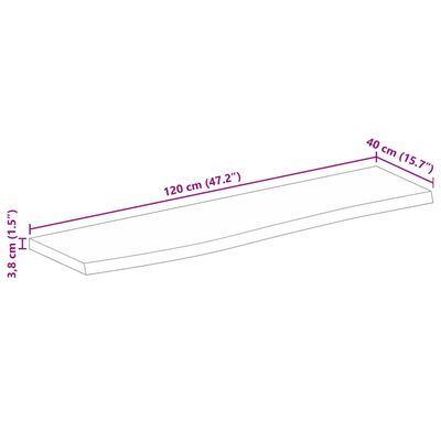 vidaXL Tafelblad met natuurlijke rand 120x40x3,8 cm massief mangohout