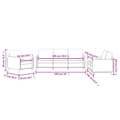 vidaXL 3-delige Loungeset fluweel geel