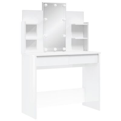 vidaXL Kaptafel met LED-verlichting 96x40x142 cm hoogglans wit