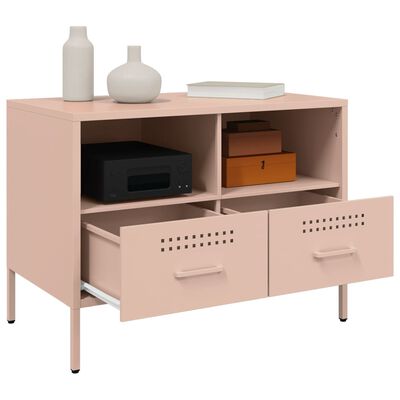 vidaXL Tv-meubel 68x39x50,5 cm staal roze