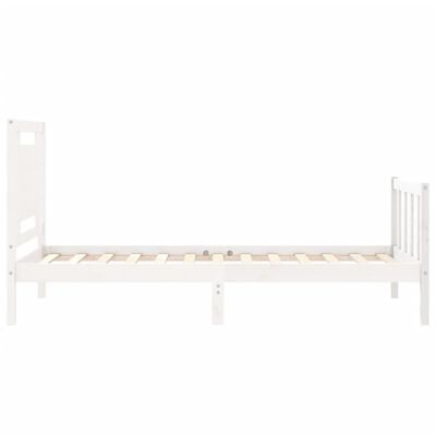 vidaXL Bedframe zonder matras massief grenenhout wit 90x200 cm