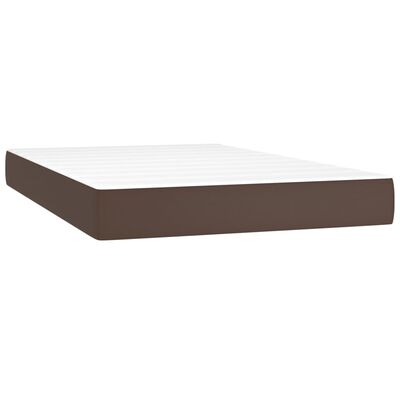 vidaXL Boxspring met matras en LED kunstleer bruin 120x200 cm