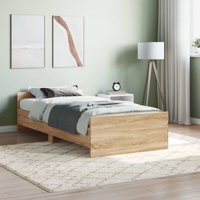 vidaXL Bedframe zonder matras hout sonoma eikenkleurig 100x200 cm