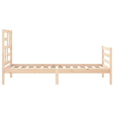 vidaXL Bedframe met hoofdbord massief hout 90x200 cm