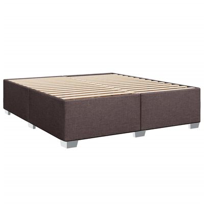 vidaXL Boxspring met matras stof donkerbruin 200x200 cm