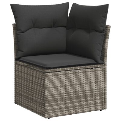 vidaXL 8-delige Loungeset met kussens poly rattan grijs