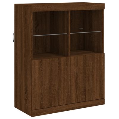 vidaXL Dressoir met LED-verlichting 283x37x100 cm bruin eikenkleur