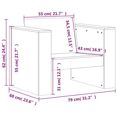 vidaXL 2-delige Loungeset massief grenenhout wit