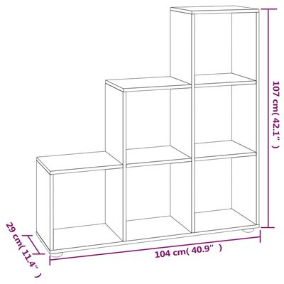 vidaXL Boekenkast trapvormig 107 cm bewerkt hout betongrijs