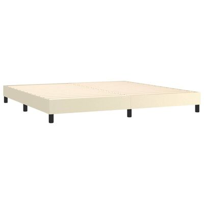 vidaXL Boxspring met matras kunstleer crèmekleurig 200x200 cm