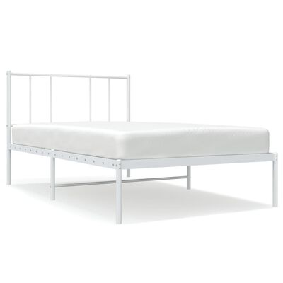 vidaXL Bedframe met hoofdbord metaal wit 100x190 cm