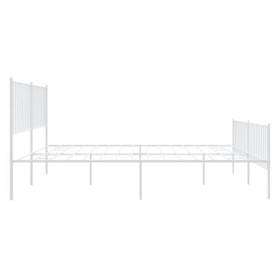 vidaXL Bedframe met hoofd- en voeteneinde metaal wit 183x213 cm