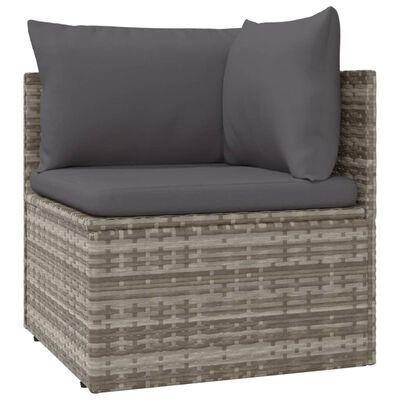 vidaXL 13-delige Loungeset met kussens poly rattan grijs