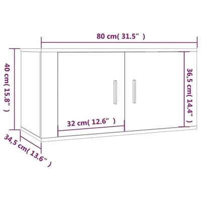 vidaXL 3-delige Tv-meubelset bewerkt hout wit