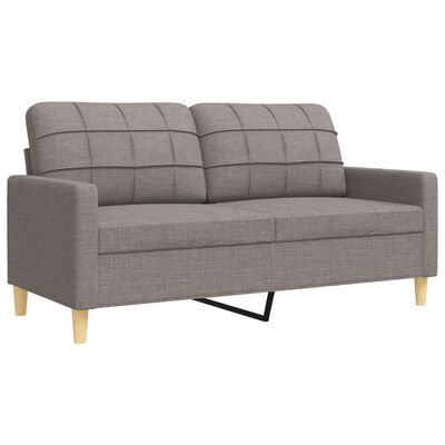 vidaXL 2-delige Loungeset met sierkussens stof taupe