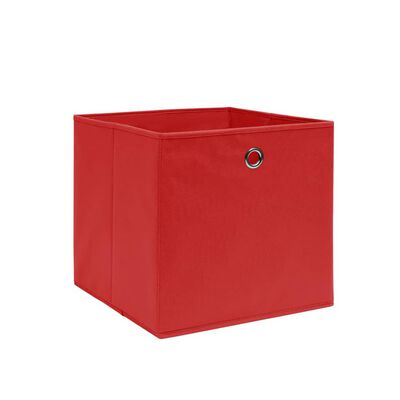 vidaXL Opbergboxen 4 st 28x28x28 cm nonwoven stof rood