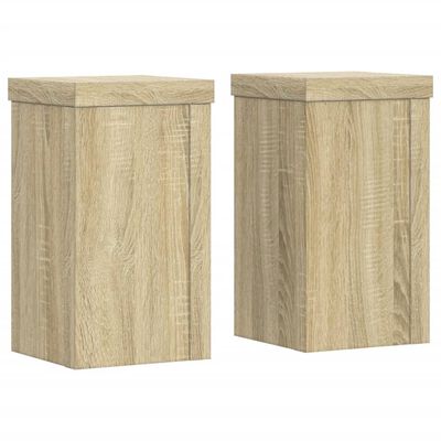 vidaXL Plantenstandaards 2 st 10x10x18 cm bewerkt hout sonoma eiken