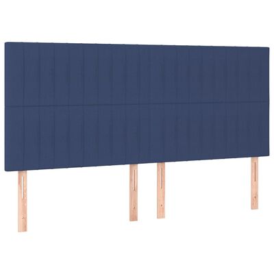 vidaXL Hoofdbord LED 180x5x118/128 cm stof blauw