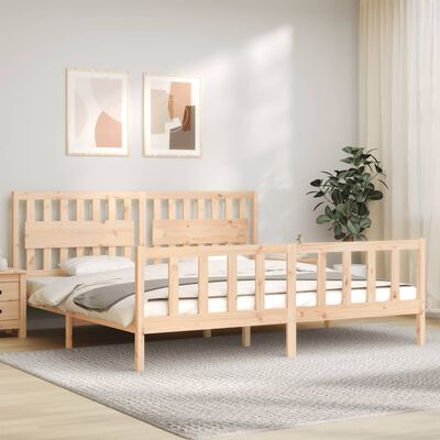 vidaXL Bedframe met hoofdbord massief hout 200x200 cm