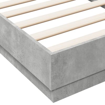 vidaXL Bedframe bewerkt hout betongrijs 90x190 cm