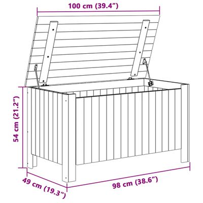 vidaXL Opbergbox met deksel RANA 100x49x54 cm massief grenenhout wit