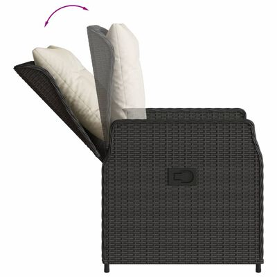 vidaXL 9-delige Tuinset poly rattan zwart