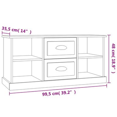 vidaXL Tv-meubel 99,5x35,5x48 cm bewerkt hout zwart